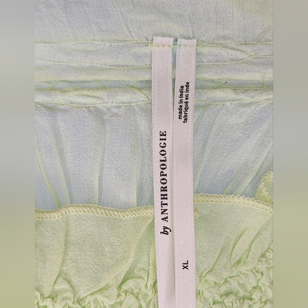 Anthropologie Textured Smocked Tank - Lime - Picture 4 of 8